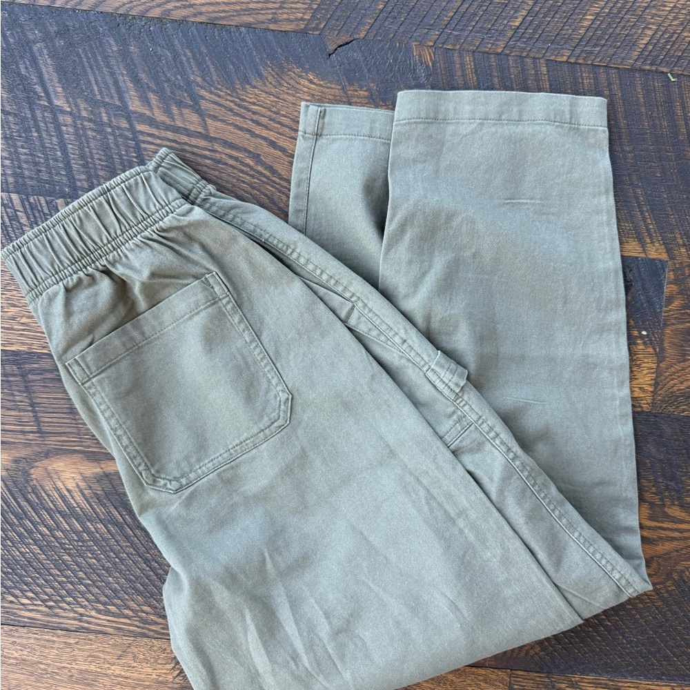 SOLD: Old Navy Green Track Pants with Elastic Waistband and Relaxed Fit